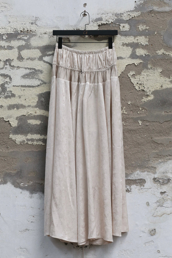 Mutedance 25 autumn and winter double layer drawstring waist skirt vegetable dyed high degree of handmade MD-MD25FW89-beige